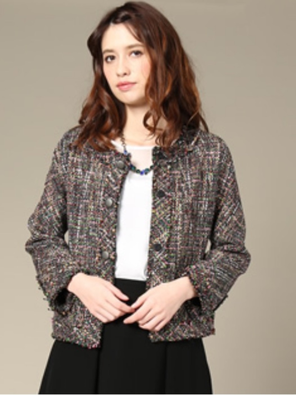 Vintage Koret Tweed Rainbow Blazer Buttons Twee Chanel Jackie O Women Size Large